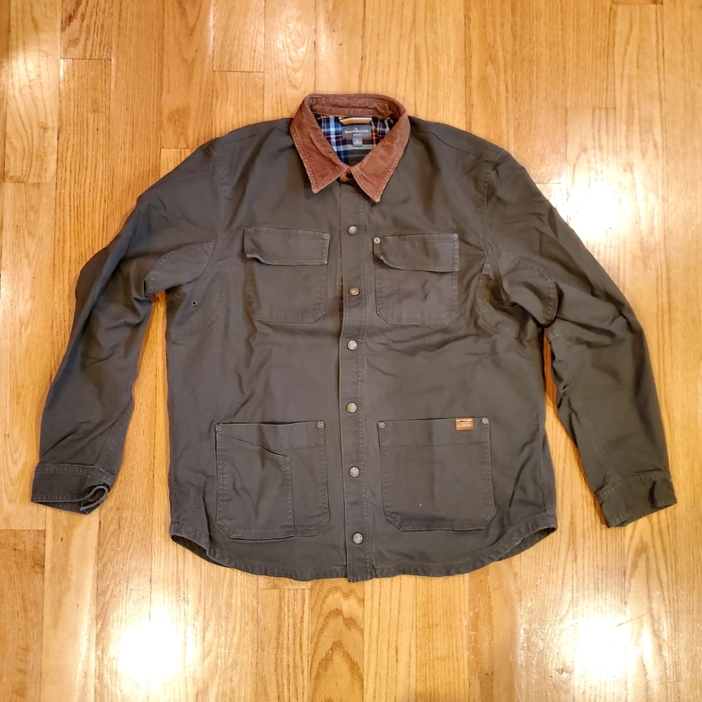 LL Bean Signature Canvas Shirt Jac - Green (L)
